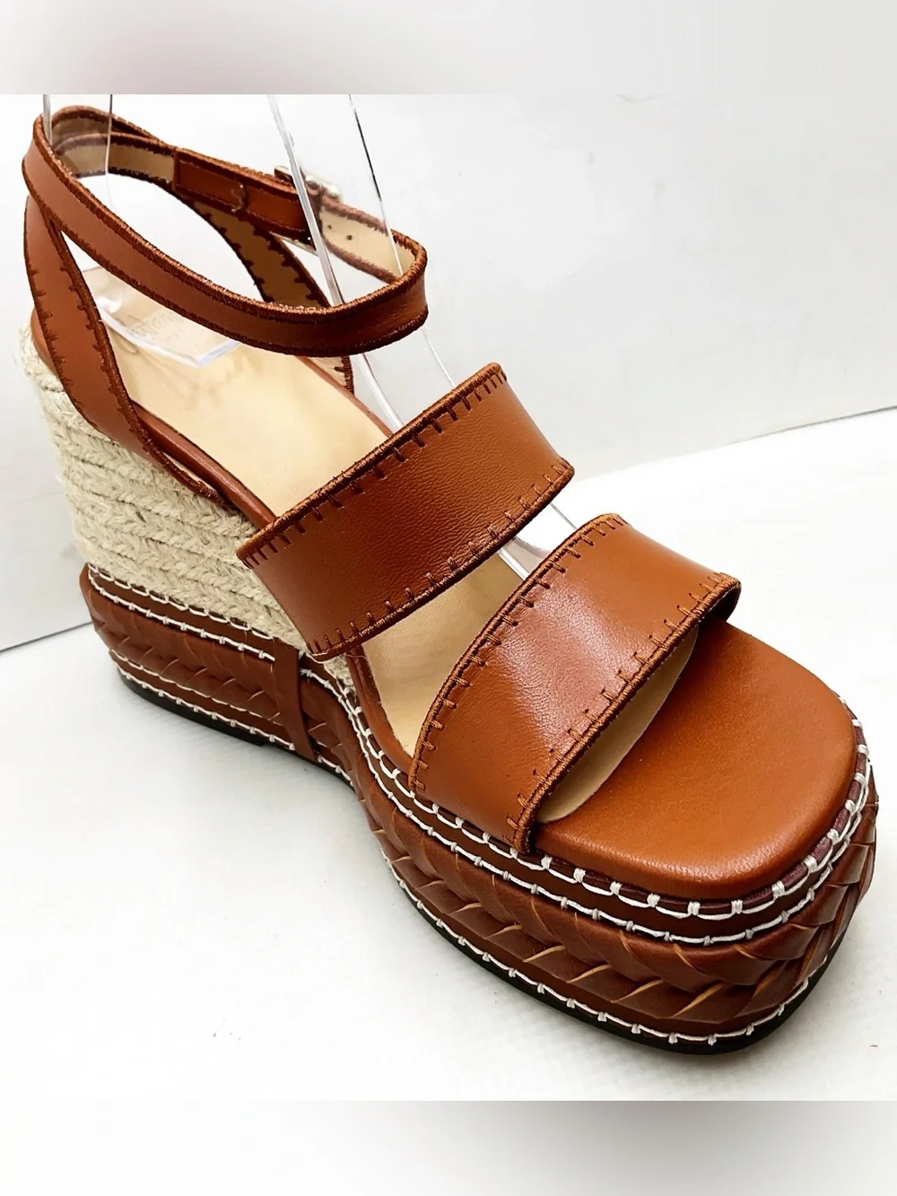 🆕{Castañer} Faure Leather & Jute Wedge Espadrilles